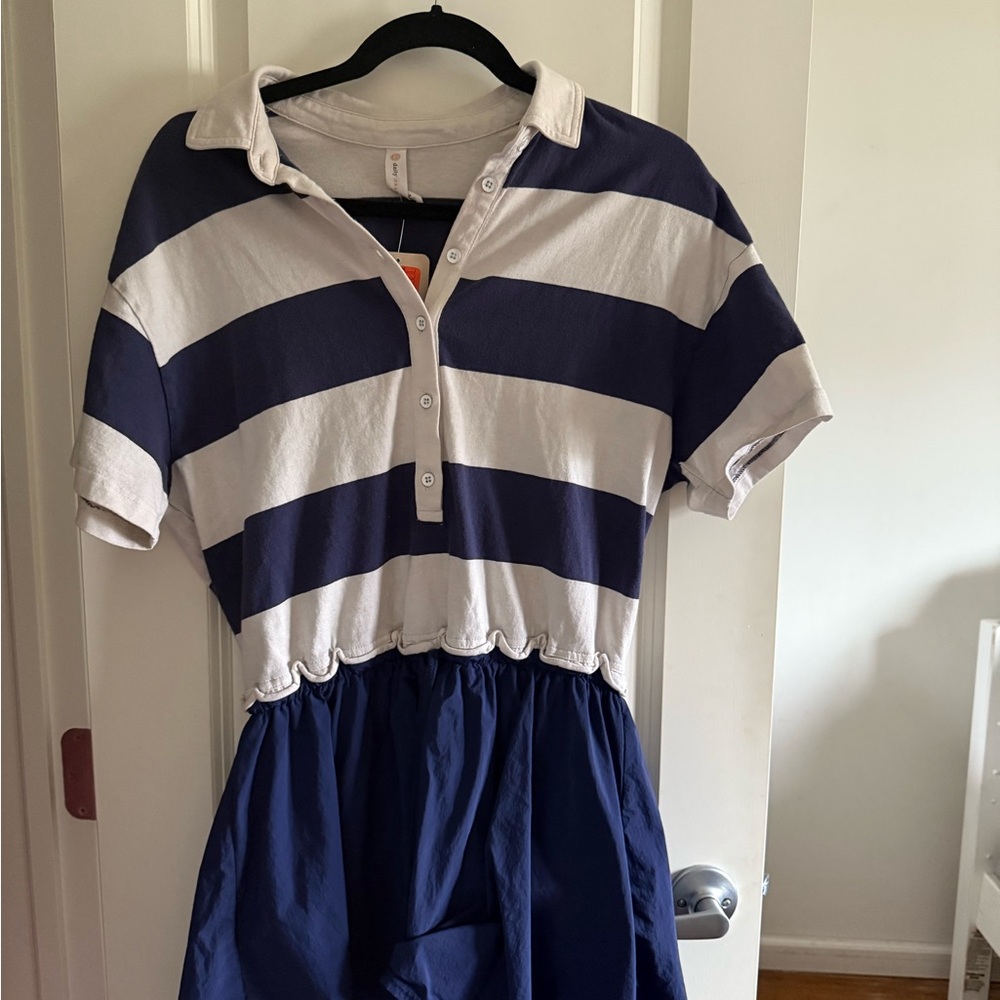 Anthropologie Daily Practice Striped Navy and White Women’s Skort